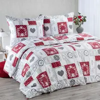 Ložní povlečení z mikrovlákna PATCHWORK SRDCE jednolůžko