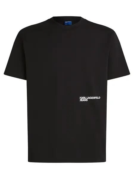 KARL LAGERFELD JEANS Tričko 'KARLISM'  vodová / čierna / biela