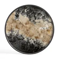 Podnos Organic - skleněný - Černý - kulatý - S - Ethnicraft