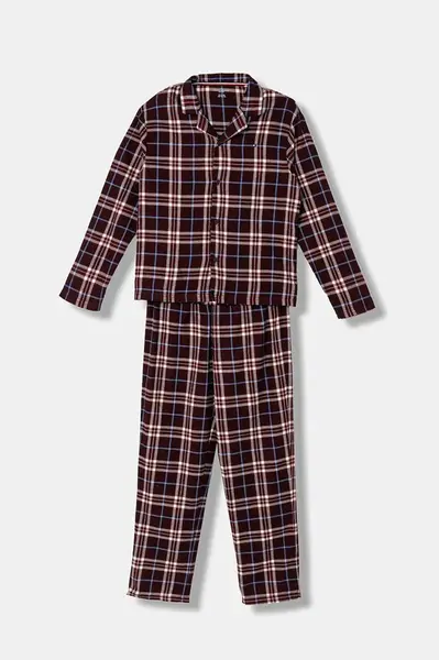Dětské pyžamo Tommy Hilfiger vínová barva, UK0UK00075
