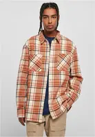 Long oversized shirt with checkered leaves softseagrass/red