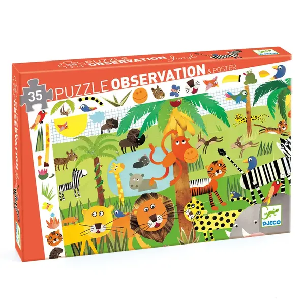 Vyhľadávacie puzzle s plagátom – Jungle – 35 ks