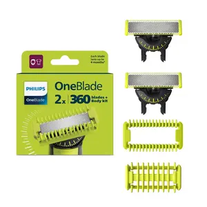 Philips OneBlade QP624/50 náhradní břity 360 na tvář a tělo 2 ks