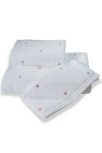 Ručník MICRO LOVE 50x100 cm Bílá / lila srdíčka