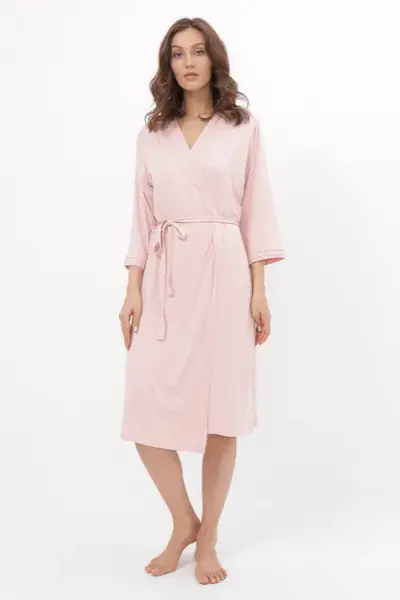 Dámská bambusová košilka ERICA s županem M Růžová