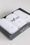 Dárková sada malých ručníků MICRO LOVE, 3 ks Bílá / růžové srdíčka