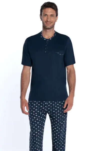 Pánské pyžamo TOMAS XXL Tmavě modrá