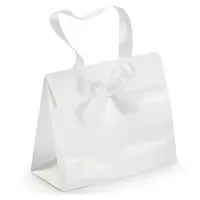 Dárková taška se saténovou stuhou 240 x 200 x110 mm, bílá