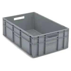 Stohovatelná europřepravka 600 x 400 x 200 mm, šedá, objem 40l, nosnost 15kg  | RAJA