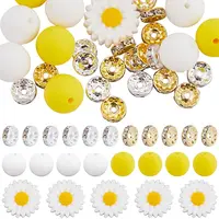DIY Daisy Flower Silicone & Brass Beads Jewelry Making Findings Kit