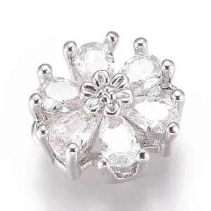 Brass Micro Pave Cubic Zirconia Links