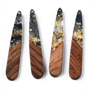 Transparent Resin & Walnut Wood Pendants