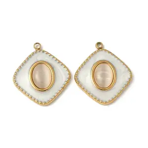 304 Stainless Steel Cat Eye Pendants