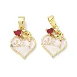 Brass Micro Pave Cubic Zirconia with Enamel Pendants