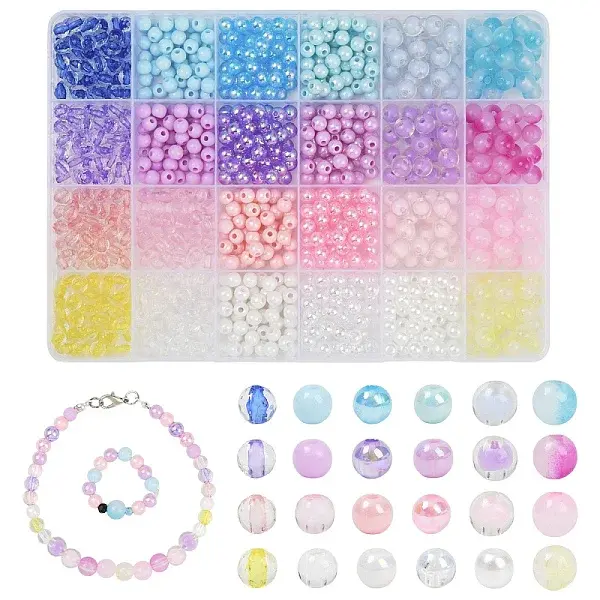 DIY Round Acrylic Beads Jewelry Making Finding Kits