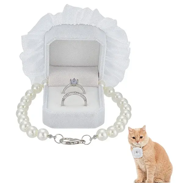 Polyester Pet Dog Wedding Ring Displays