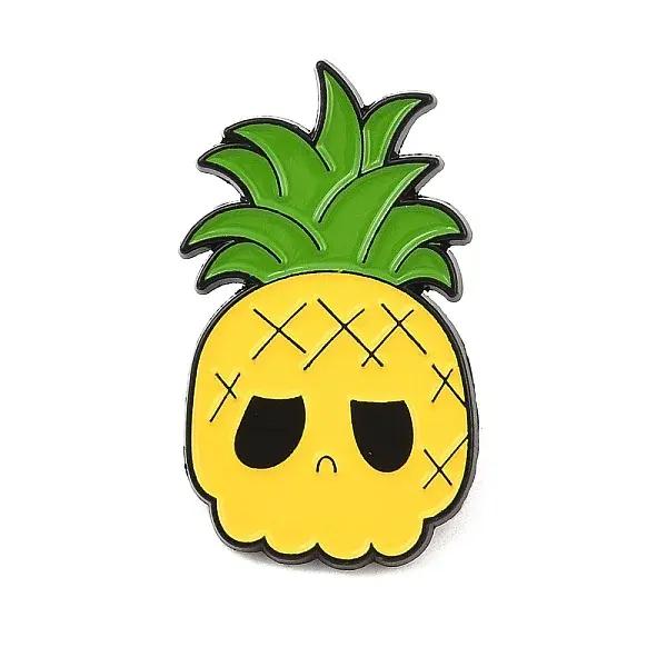 Pineapple Skull Enamel Pins