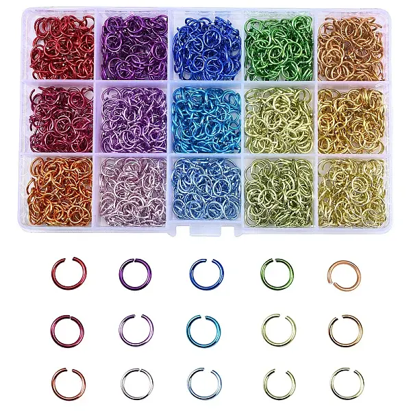 1500PCS 15 Colors Aluminum Jump Rings