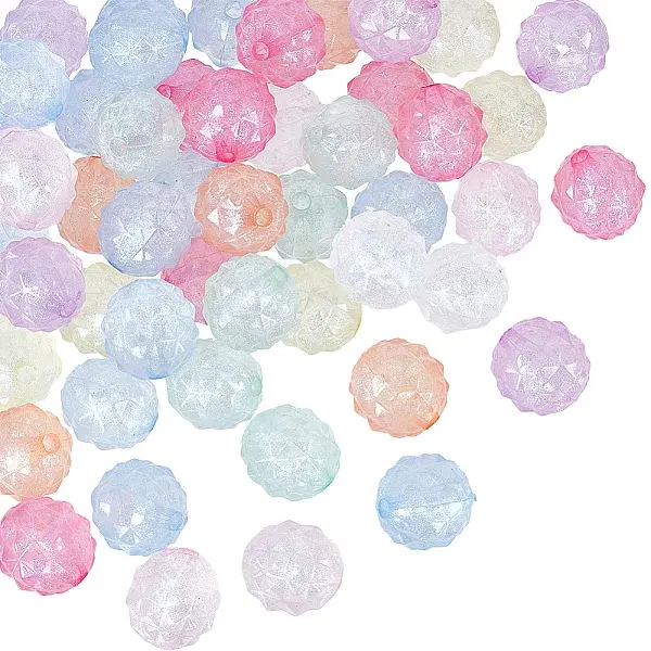 50Pcs Luminous Acrylic Beads