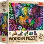 Trefl Dřevěné puzzle 501 - Barevné štěňátko