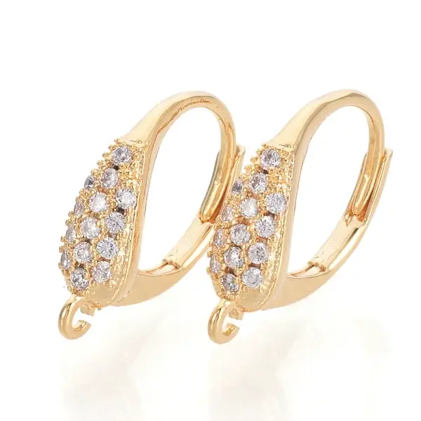 Brass Cubic Zirconia Leverback Earring Findings
