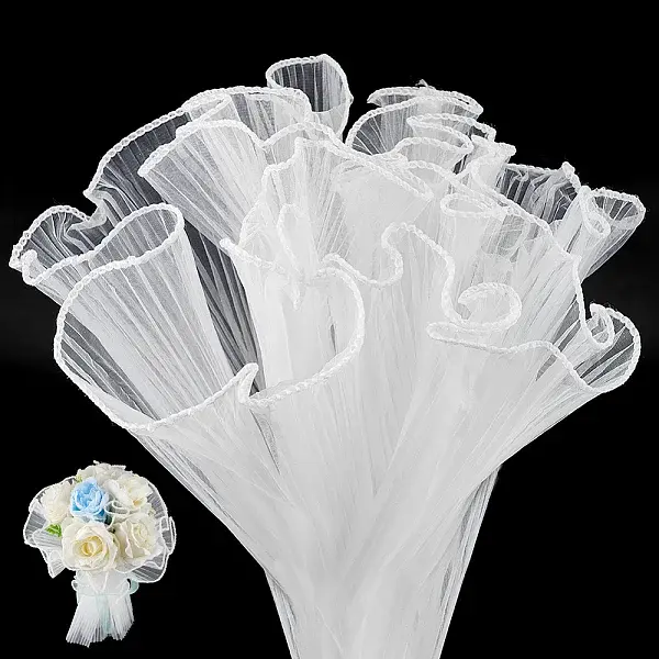 Wrinkled Wavy Polyester Flower Bouquets Wrapping Packaging