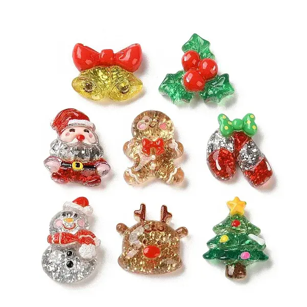 Christmas Transparent Resin Cabochons