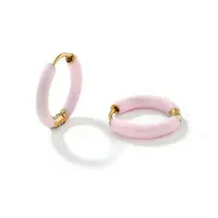 Elegant Brass Enamel Hoop Earrings