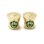 Brass Micro Pave Cubic Zirconia European Beads