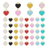 48Pcs 8 Colors Alloy Enamel Charms