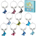 Butterfly Alloy Enamel Wine Glass Charms