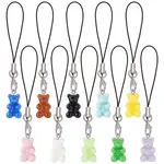 Cute Resin Bear Cell Phone Charm Polyester Cord Mobile Straps