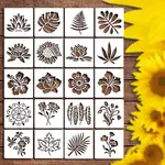 20Pcs Flower and Leaf PET Painting Stencils