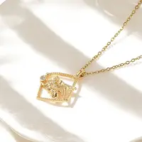 Brass Clear Cubic Zirconia Pendant Necklaces for Women