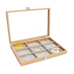 Rectangle Wooden Jewelry Presentation Boxes with 9 Compartments