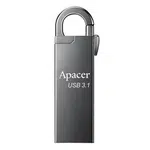 Apacer USB flash disk, USB 3.0, 16GB, AH15A, stříbrný, AP16GAH15AA-1, USB A, s karabinkou