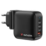 Verbatim GaN 32231, cestovní nabíječka do sítě, USB 3.0, USB C, šedá, 100 W, vyměnitelné vidlice C,G,A