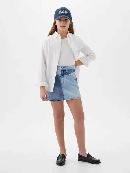 GAP Dívčí Dětská džínová sukně patchwork 881466-00 Velikost: 6