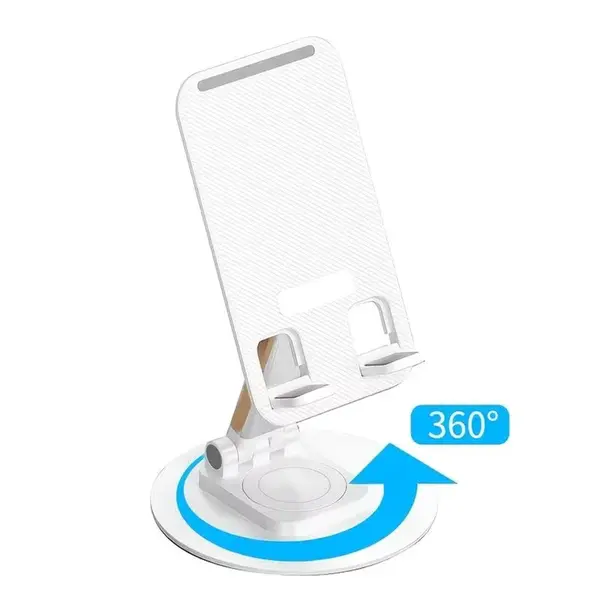 Nastavitelný kovový držák na stůl 360°, bílý