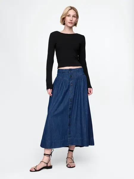 GAP Dámské Džínová midi sukně Western Americana 731752-00 Velikost: 26