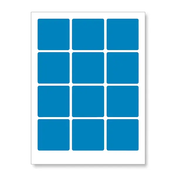 Samolepicí etikety 60 x 60 mm, 12 etiket, A4, 20 listů, modré