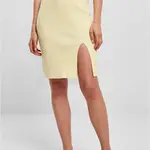 Women's ribbed skirt soft yellow