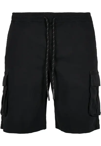 Drawstring cargo shorts black