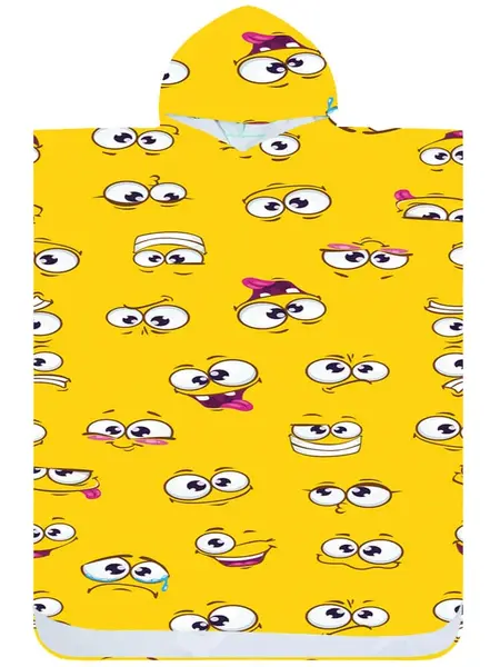 Plážové pončo SMILE žluté 80x145 cm