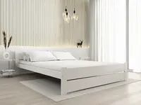 Posteľ IKAROS DOUBLE 120 x 200 cm, biela Rošt: S lamelovým roštom, Matrac: Matrac DELUXE 10 cm