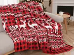 Vianočná mikroplyšová deka NORDIC DEERS, červená Rozmer: 160 x 200 cm