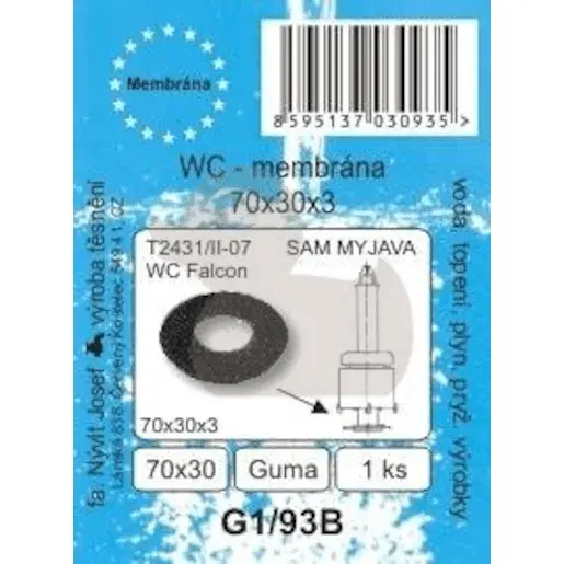 G1/93B membrána wc 70x30x3 G193B