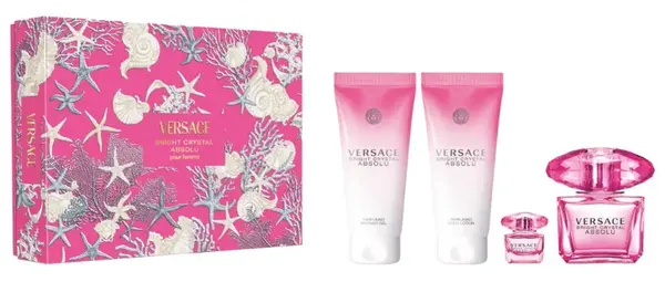 Versace Bright Crystal Absolu – EDP 90 ml + telové mlieko 100 ml + sprchový gél 100 ml + EDP 5 ml