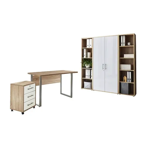 MID.YOU KANCELÁŘ, Sonoma dub, vysoce lesklá bílá