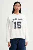 Bavlněná mikina Marc O'Polo dámská, béžová barva, s potiskem, 5000007532